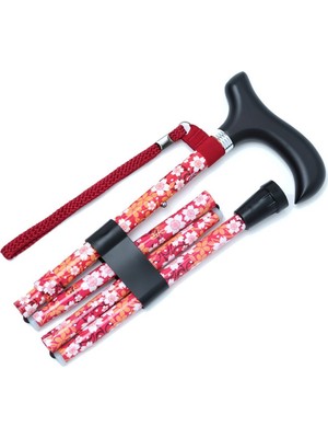 MF606 Katlanır Baston B044-8231 Kırmızı Çiçekli
