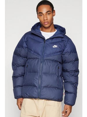 Nike Stormfit Primaloft Synthetic Fit Jacket Rahat Kalıp Kapüşonlu Mont Lacivert