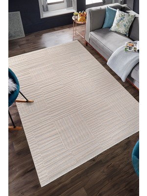 Bambu Yumuşak Halı Salon Mutfak Koridor Kesme Yolluk Dokuma Makine Halısı Art Bej