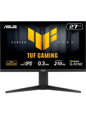 Asus Tuf Gamıng VG27AQL5A 27 Fast IPS 2560X1440 0.3ms 210Hz 350CD Dp HDMI USB Hoparlör Vesa 3yıl Eyecare, Flıcker-Free,pivot,düşük Mavi Işık Monitör