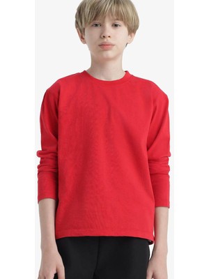 Defacto  Kırmızı Erkek Çocuk Uzun Kollu T-Shirt K1686A6/RD117