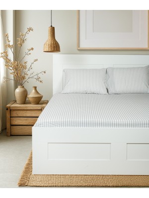 Cotton Collection Çift Kişilik Çizgili Çarşaf Seti Reveboheme