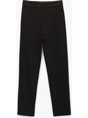 Slim Fit Cepli Yüksek Bel Cigarette Kumaş Pantolon