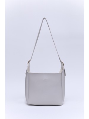 Gri SHK158 Suni Deri Tek Bölmeli Askılı Çıtçıtlı Çapraz Kol ve Omuz Çantası