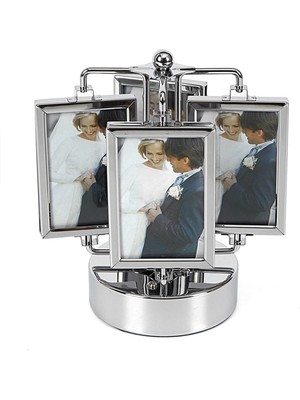 Krom Çoklu Resim Çerçevesi Müzikli ve Kurmalı Resim Çerçevesi