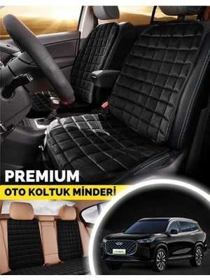 Tiggo 8 Koltuk Minderi Ortopedik Cepli Araç  ve Kılıf Seti – Tam Uyumlu, Siyah Renk, Konforlu Tasarım