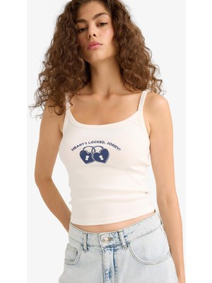 DeFacto Fitted Baskılı Ribana Atlet F8631AX25HS