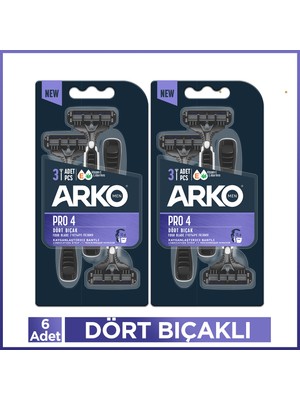Arko Men Pro4 Dört Bıçaklı Tıraş Bıçağı 6 Adet