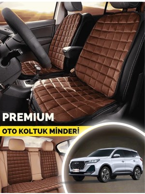 Tiggo 7 Pro Koltuk Minderi Ortopedik Cepli Araç  ve Kılıf Seti – Tam Uyumlu, Taba Renk, Konforlu Tasarım