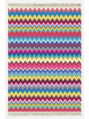 Cotton Kilim 76 Cok Renkli Etnik Bohem Stil Pamuk Taban