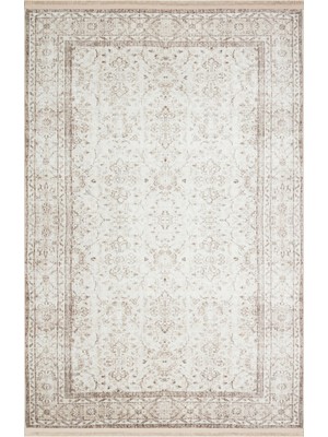 Bej Vizon Vintage Desenli Etnik Dokuma Taban Halı Mars 3056