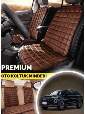 Omada 5 Koltuk Minderi Ortopedik Cepli Araç  ve Kılıf Seti – Tam Uyumlu, Taba Renk, Konforlu Tasarım