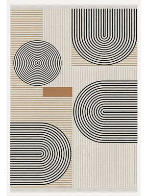 Mars 134 Iskandinav Bohem Desenli Yıkanabilir Kaymaz Tabanlı Salon Halısı, Koridor ve Mutfak Halısı