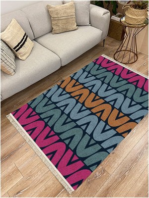 Cotton Serisi Çıtır A Harfli Modern Desenli Dekoratif Dokuma Taban Kilim