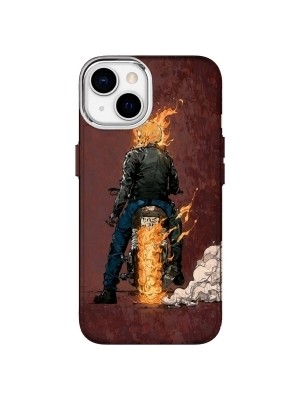 IPHONE 15 Özel Ghost Rider Tasarımlı Lüks Silikon Kılıf