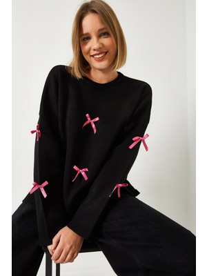 Shade Kadın Fiyonk Detaylı Triko Kazak