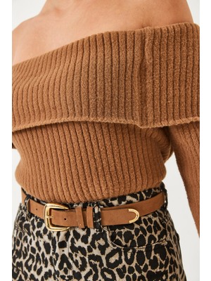 Shade Kadın Madonna Yaka Triko Kazak