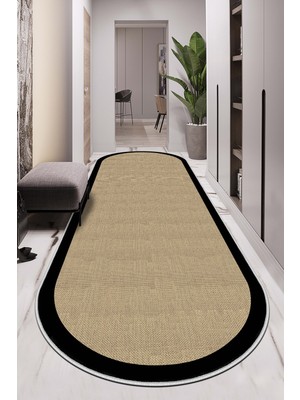 Makinede Yıkanabilir Kaymaz Taban Leke Tutmaz Oval Yolluk Ev Dekorasyonu Için Hasırlı Kesme Yolluk