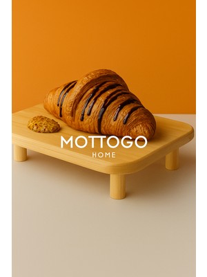 Mottogo Ahşap Yükseltici Stand / Ayaklı Sunumluk - Açık Renk