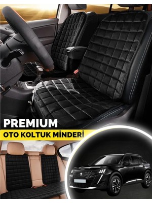 Peugeot 2008 Koltuk Minderi Ortopedik Cepli Araç  ve Kılıf Seti – Tam Uyumlu, Siyah Renk, Konforlu Tasarım
