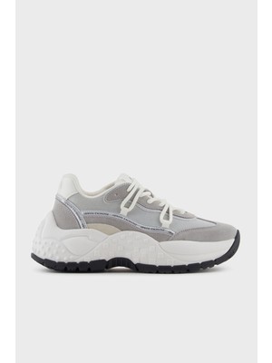 Armani Exchange Hakiki Deri Karışımlı Süet Detaylı Kalın Taban Sneaker Ayakkabı Bayan Ayakkabı XW001627 AF17447 MZ293