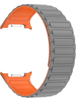 Samsung Galaxy Watch 8 40 / 44 mm Magnetik Silikon Kordon Baklalı Desenli Mıknatıslı Kayış
