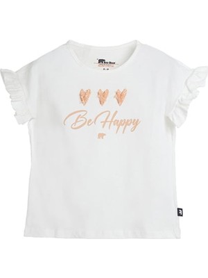 Bad Bear Pixie Beyaz Baskılı Kız Çocuk Tişört