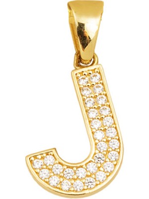 14 Ayar J Harf Altın Kolye Ucu