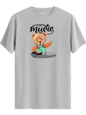 Dj Ayıcık Baskılı Uniseks Tişört - %100 Pamuk Premium Kumaş Tasarım T-Shirt