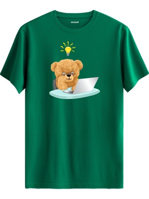 Ayıcık Baskılı Uniseks Tişört - %100 Pamuk Premium Kumaş Regular Tasarım T-Shirt