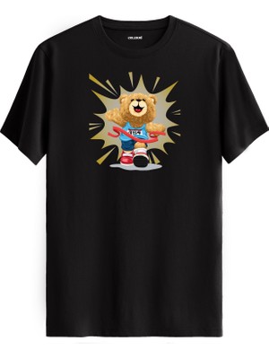 Koşucu Ayıcık Baskılı Uniseks Tişört - %100 Pamuk Premium Kumaş Regular Tasarım T-Shirt