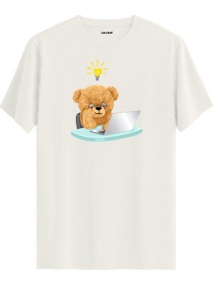 Ayıcık Baskılı Uniseks Tişört - %100 Pamuk Premium Kumaş Regular Tasarım T-Shirt