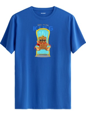 Kral Ayıcık Baskılı Uniseks Tişört - %100 Pamuk Premium Kumaş Regular Tasarım T-Shirt