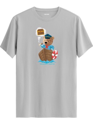 Treasure Hunter Ayıcık Baskılı Uniseks Tişört - %100 Pamuk Tasarım T-Shirt