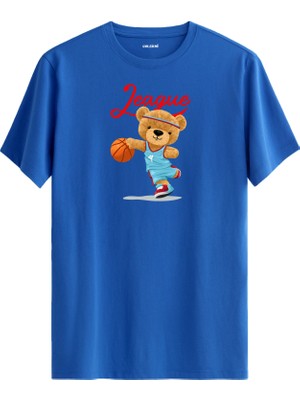 Basketbolcu Ayıcık Baskılı Tişört - %100 Pamuk Spor Temalı Tasarım T-Shirt