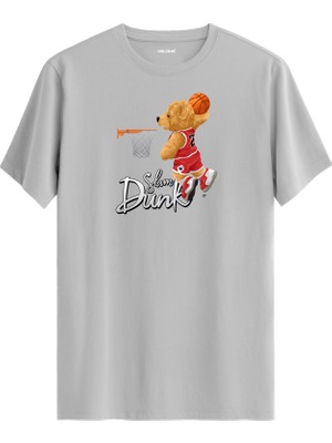 Smaç Basan Basketbolcu Ayıcık Baskılı Tişört - %100 Pamuk Spor Tasarım