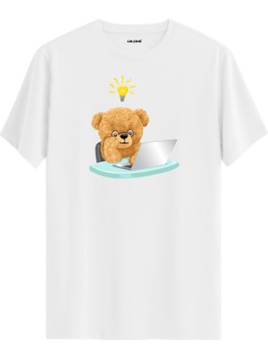 Ayıcık Baskılı Uniseks Tişört - %100 Pamuk Premium Kumaş Regular Tasarım T-Shirt