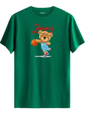 Basketbolcu Ayıcık Baskılı Tişört - %100 Pamuk Spor Temalı Tasarım T-Shirt