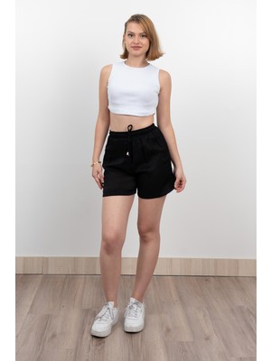Tek Cepli Beli Lastikli Kısa Kontes Şort 30279