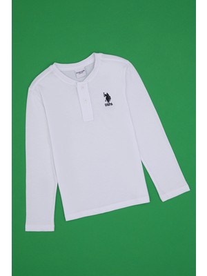 U.S. Polo Assn. Erkek Çocuk Ekru Bisiklet Yaka Sweatshirt 50314909-VR013
