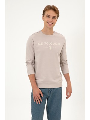 U.S. Polo Assn. Erkek Regular Fit Bisiklet Yaka Taş İnce Basic Sweatshirt 50313743-VR049