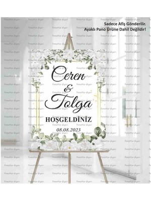 Kişiye Özel Hoşgeldiniz Düğün Nişan Kına Panosu 33X48 cm
