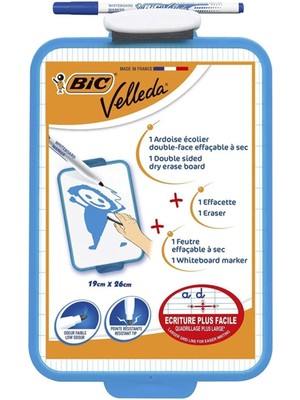 Mini Beyaz Yazı Tahtası, Kalem ve Silgi Seti, Turkuaz Renkli