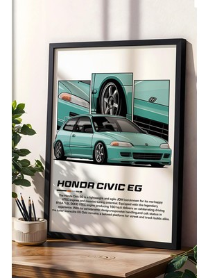 Civic Eg Çerçeveli Tablo - Honda Car Poster