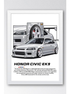 Civic Ek9 Çerçeveli Tablo - Honda Car Poster