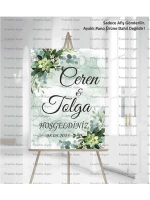 Kişiye Özel Kına Nişan Düğün Hoşgeldiniz Karşılama Panosu 33X48 cm