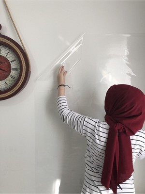 2 Adet 100X100 cm Şeffaf Akıllı Yazı Tahtası Kalem Hediye