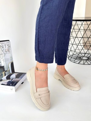 Kazax Narli Bej Cilt Oxford Ayakkabı