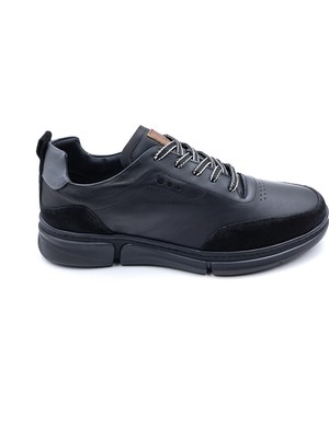 Marcomen M19390 Hakiki Deri 45 46 47 Numara Büyük Beden Hafif Tasarım Erkek Siyah Renk Konfor Ayakkabı