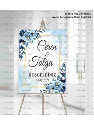 Kişiye Özel Kına Nişan Nikah Düğün Hoşgeldiniz Karşılama Panosu 33X48 cm